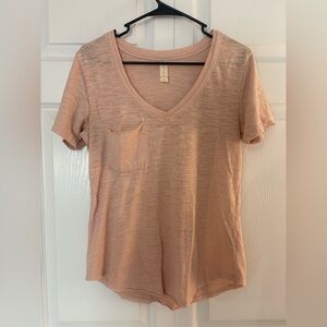 Altar’d State Pink/Peach V-Neck T-Shirt